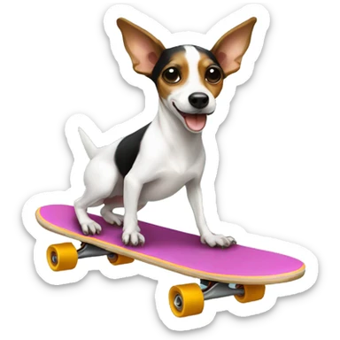 Rat terrier on a skateboard  sticker