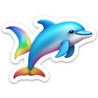 Rainbow Dolphin Full Body sticker