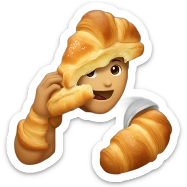 nibbling croissant sticker