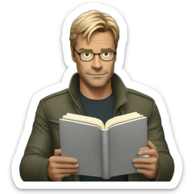 Daniel Jackson from Stargate reading a book sticker