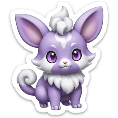 Minccino-Espurr-Fakémon-hybrid-creature (full body)  sticker