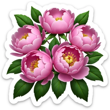 Peonies bouquet sticker