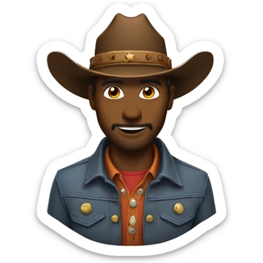 Cowboy with a big hat sticker