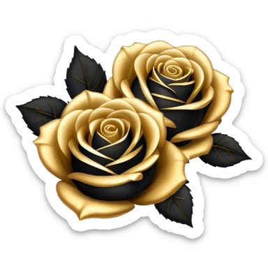 Gold and black roses sticker