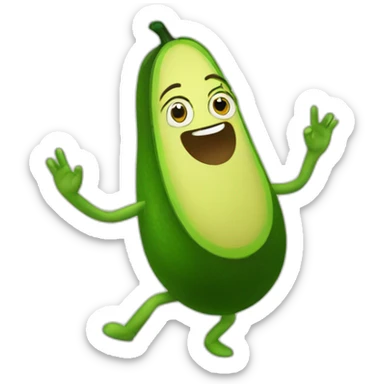 dancing avocado sticker