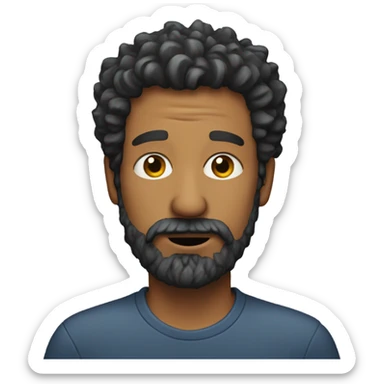 A man with a dirty beard sticker