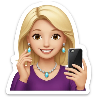 phone selfie blonde jewelry girl sticker