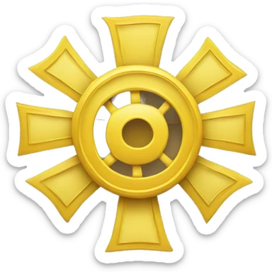 Hackathon winner rosette in yellow/gold. In the middle show this symbol </> sticker