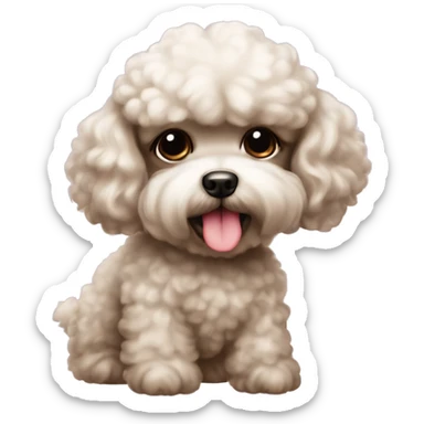 Poodle shitzu girly puppy sticker