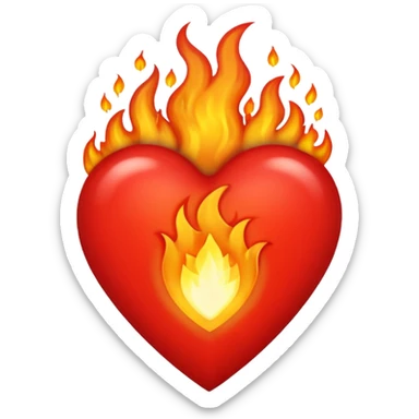 Coração em chamas sticker