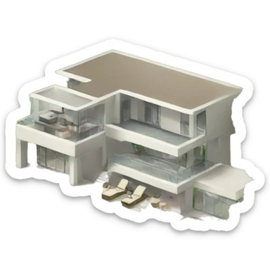 modern villa sticker