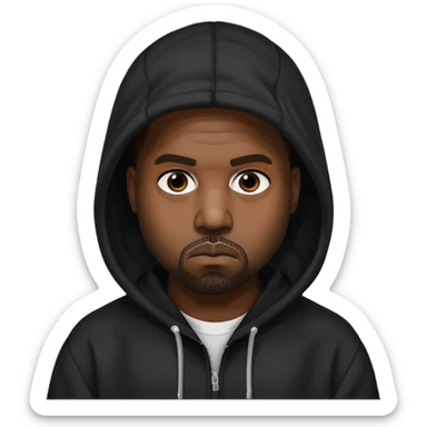 kanye west with black hoodie sticker