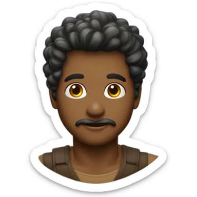 un beau gosse au couleur caramel avec des cheveux crépus noir sticker