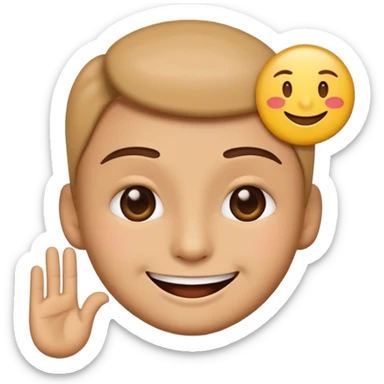 AI emoji with a smirk, winking and holding a thank you sign, directed at friends, playful and appreciative sticker