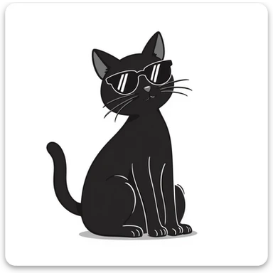 Cat wearing sunglasses, looking casual and cool sticker
