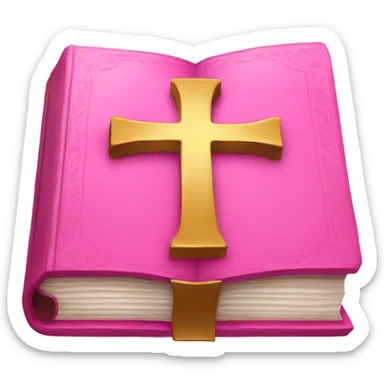 Pink Bible with cross on it sticker