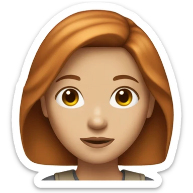 Light akin girl with brown ginger hair and brown eyes sticker