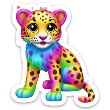lisa frank rainbow cheetah sticker