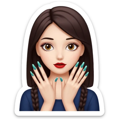 face girl with nails and cute make up  sticker