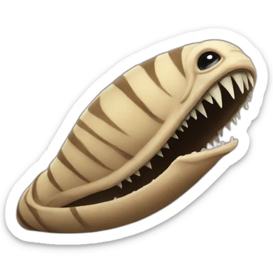 sandworm from dune it has no eyes and a circular mouth sticker