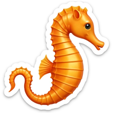 Orange seahorse sticker
