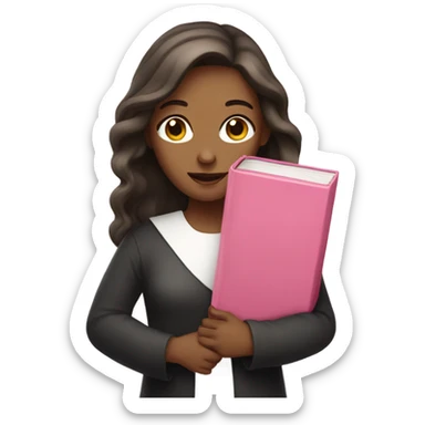 Woman holding a pink bible with cross sticker