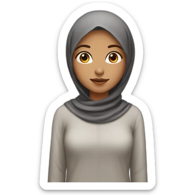 Muslim girl with brown hair sticker