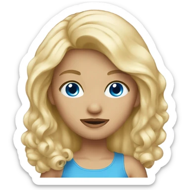 blonde girl with blue eyes sticker