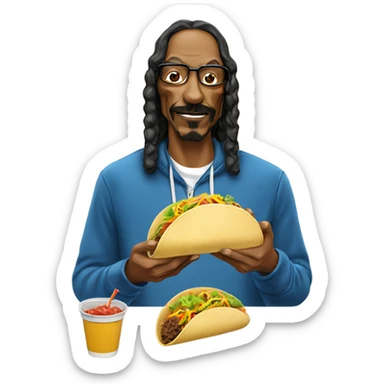 Snoop dog eating a taco sticker