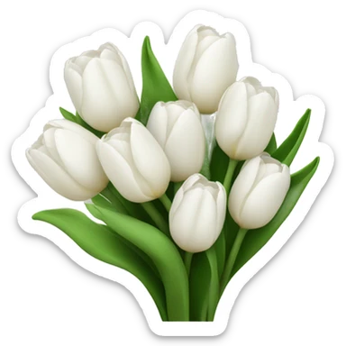 white tulip bouquet  sticker