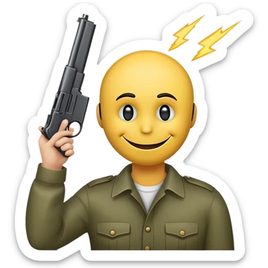 Smiley face with gun to head  sticker