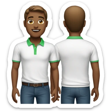 brown male with polo shirt sticker