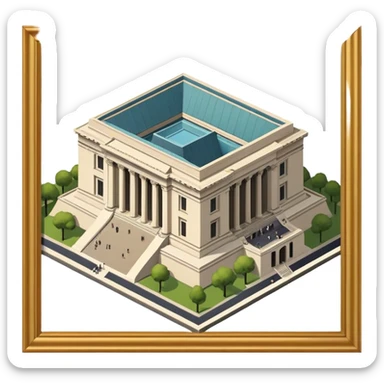 the met museum new york city, isometric exterior view sticker