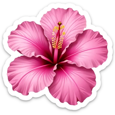 Pink hibiscus flower sticker