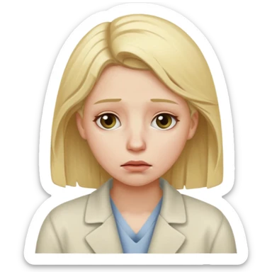 Blonde sick woman sticker