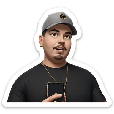 boy with jewelry and phone sticker