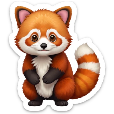 Red Panda 2d bye bye cute sticker
