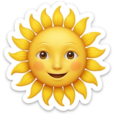 Sun with face with no eyebrows sticker