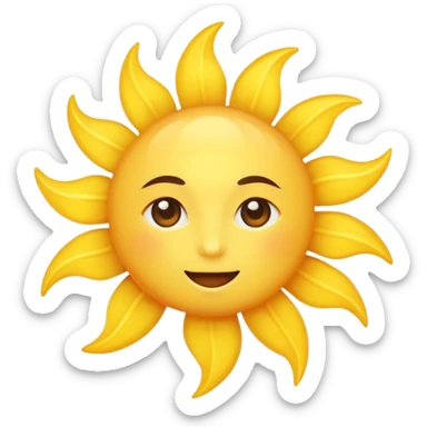 no facial features (no eyes, no mouth, no nose),a yellow sun, bright and shining sticker