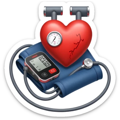 heart with blood pressure cuff sticker