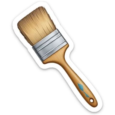 create an old art paintbrush with scretches on it sticker