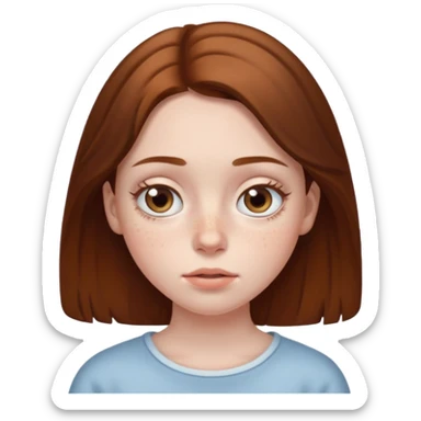 brown haired girl puffy swollen eyes sticker