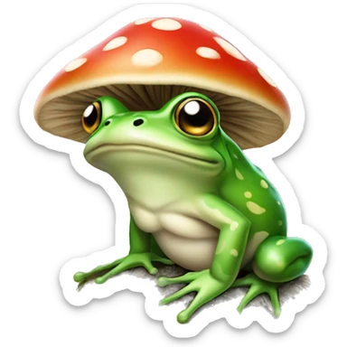 Frog on a mushroom  sticker