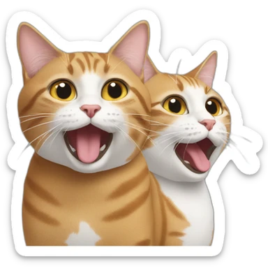 2 cats in gag sticker