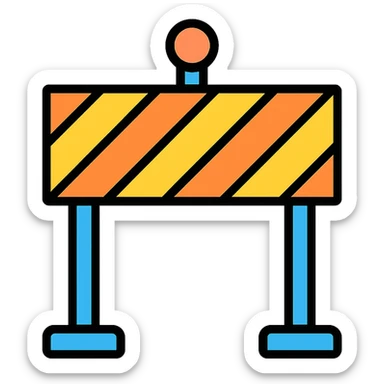 obstacle, minimal flat icon style sticker