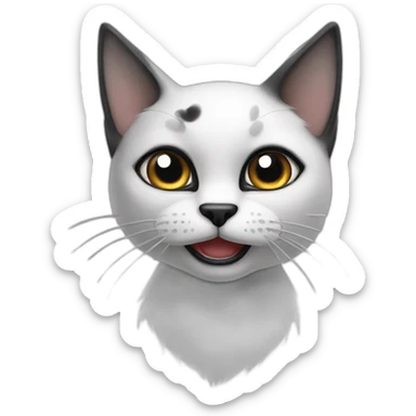 White tomcat with black stains sticker