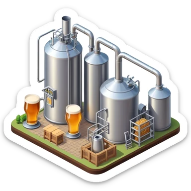 Isometric brewery sticker