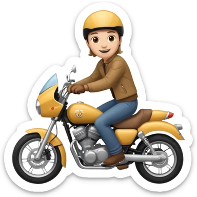 As un emojis de una persona levantando moto pirueta sticker