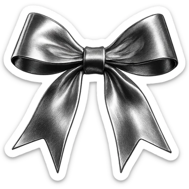 red gothic bow sticker