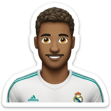 A man wearing a Real Madrid shirt 20 ans sticker